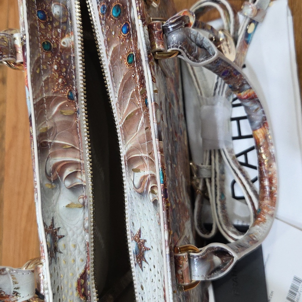 💛🔹️Brahmin 🔹️Cami Sea Jewel Melbourne Leather Satchel Shoulder Bag - Picture 13 of 14